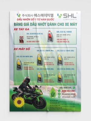 Thiết kế báo giá màu xanh cho công ty dầu nhờn Hàn Quốc