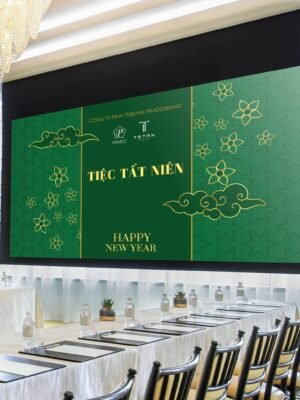 Phông tiệc tất niên màu xanh lá