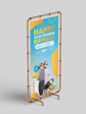 Standee khung ống thép thiết kế sang trọng