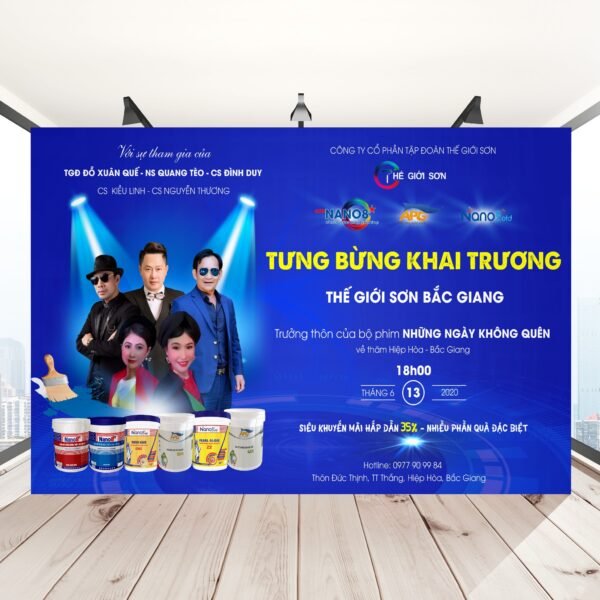 Thiết kế back drop sự kiện, biển bảng, poster khai trương