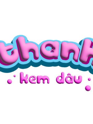 Logo text effect, logo Thanh - kem dâu