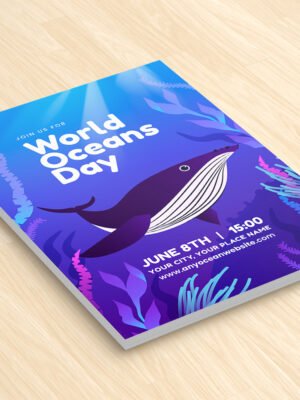 Thiết kế tờ rơi giới thiệu sự kiện biển và đại dương