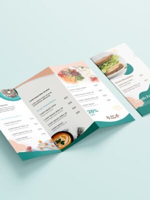 Thiết kế tờ rơi gập 3, 6 mặt, quảng bá dịch vụ, sản phẩm nhà hàng