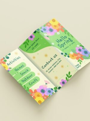 Thiết kế tờ rơi gập 3 phong cách hình vẽ cho trẻ em