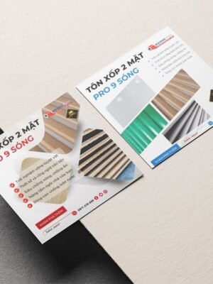 Thiết kế tờ rơi khổ vuông sang trọng cho doanh nghiệp tôn xốp