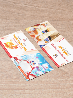 Thiết kế voucher khuyến mãi cho cửa hàng kem, trà sữa, đồ uống