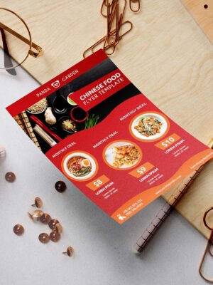 Tờ rơi phong cách đỏ đen A5 hai mặt in màu