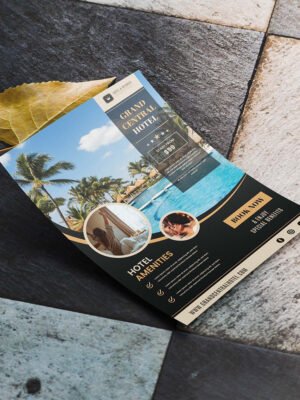 Tờ rơi A5 hai mặt giới thiệu dịch vụ lưu trú, khách sạn, nhà nghỉ