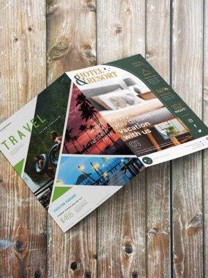 Tờ rơi quảng bá dịch vụ du lịch 4 mặt A5 in màu nhiều phong cách