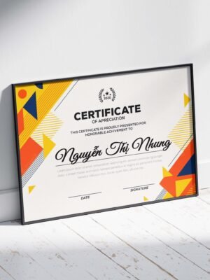Mẫu thiết kế chứng nhận, bằng khen, certificate với các họa tiết hiện đại
