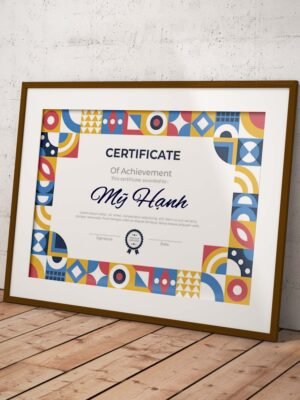 Mẫu thiết kế chứng nhận, bằng khen với họa tiết viền bắt mắt