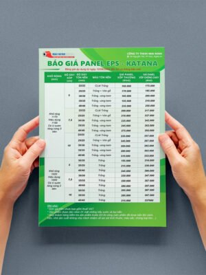 Thiết kế bảng báo giá A4 màu xanh