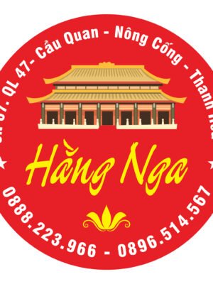 Thiết kế logo Sticker hình tròn màu đỏ cho cửa hàng