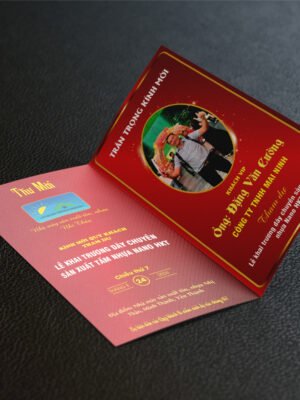 Thiết kế thư mời sự kiện khai trương màu đỏ đẹp