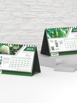 Thiết kế lịch để bàn công ty nông nghiệp AVN màu xanh