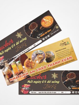 Thiết kế Voucher thẻ giảm giá khuyến mại cho quán cà phê