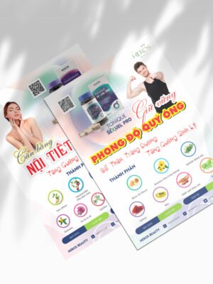 Thiết kế tờ rơi sản phẩm cân bằng nội tiết tố nữ, sinh lý nam