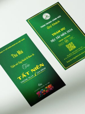 Thiết kế thư mời sự kiện tất niên cuối năm màu xanh