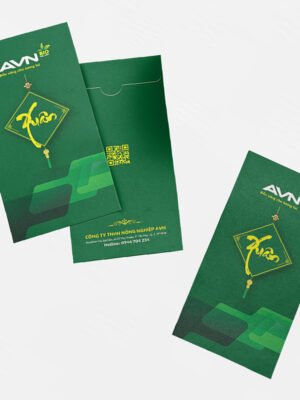 Thiết kế bao lì xì năm mới màu xanh lá cây