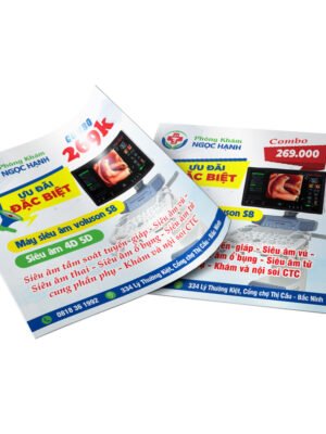Thiết kế tờ rơi dịch vụ phòng khám siêu âm khổ vuông