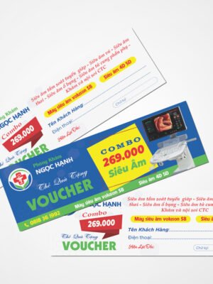 Thiết kế Voucher khuyến mãi dịch vụ phòng khám siêu âm