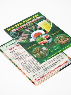 Thiết kế tờ rơi quảng cáo sản phẩm OCOP nem chua
