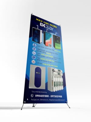 Thiết kế Standee quảng cáo máy lọc nước màu xanh dương