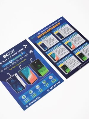 Thiết kế tờ rơi A5 hai mặt màu xanh tím than