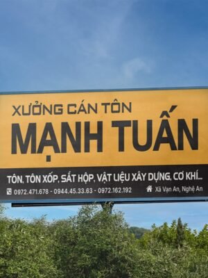 Thiết kế biển quảng cáo Xưởng cán tôn, nhà máy, nhà xưởng