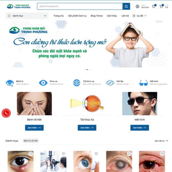 Thiết kế website phòng khám mắt, mắt kính - Hình ảnh 3