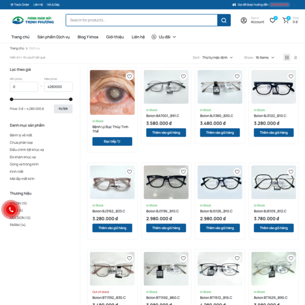 Thiết kế website phòng khám mắt, mắt kính - Hình ảnh 4