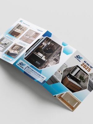 Thiết kế tờ rơi 6 mặt gập 3 kích cỡ A4, A5 thiết bị vệ sinh, tủ bếp