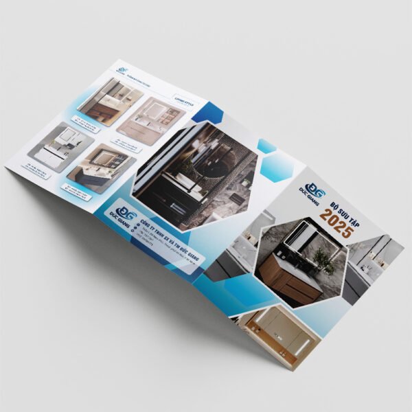 Thiết kế tờ rơi 6 mặt gập 3 kích cỡ A4, A5 thiết bị vệ sinh, tủ bếp