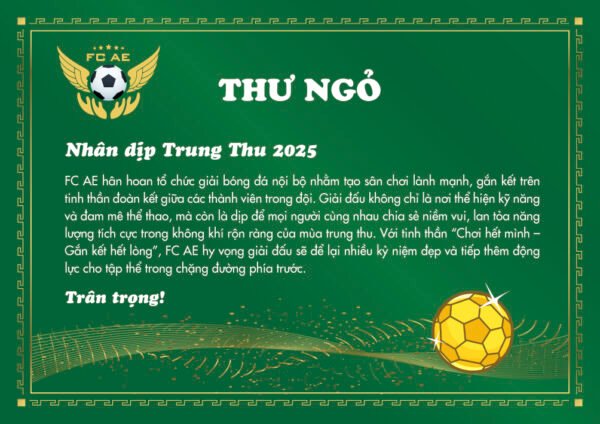Thư mời sự kiện giao lưu bóng đá màu xanh - Hình ảnh 3