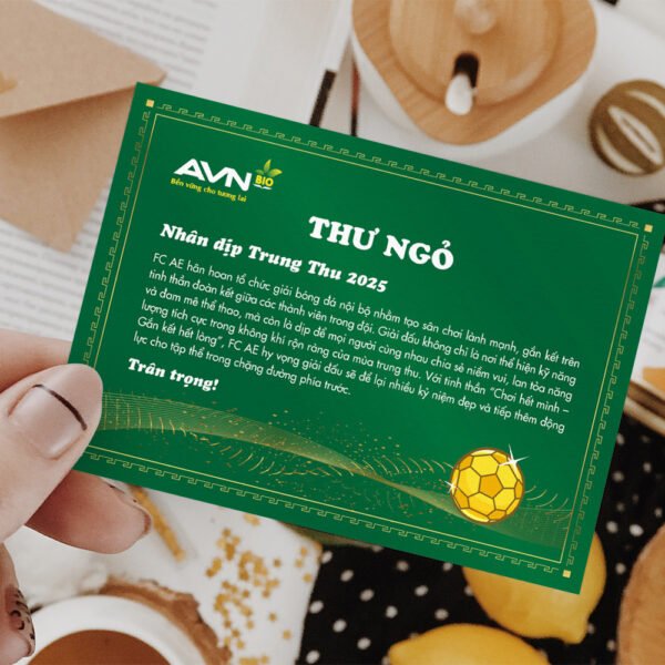 Thư mời sự kiện giao lưu bóng đá màu xanh