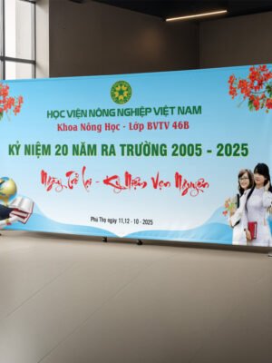 Thiết kế backdrop sự kiện 20 năm ngày ra trường