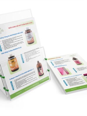 Thiết kế tờ rơi mỹ phẩm nhập khẩu màu xanh nhạt