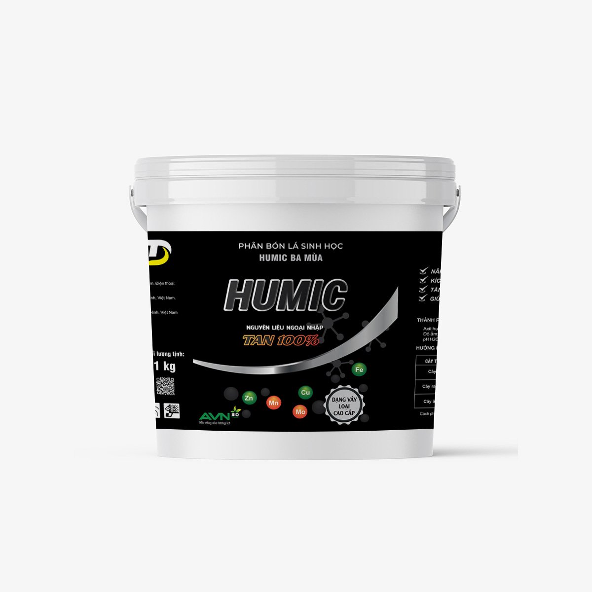 Thiết kế mẫu xô sản phẩm Humic 10kg