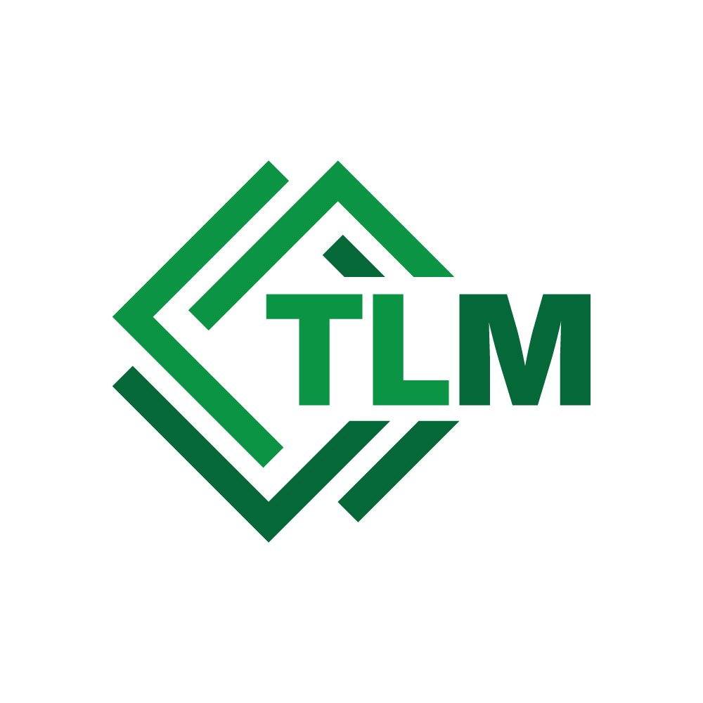 Thiết kế logo TLM màu xanh lá cây