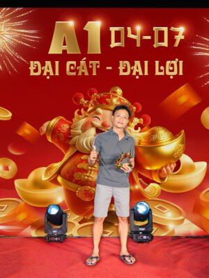 Thiết kế phông nền backdrop sự kiện tất niên cuối năm màu đỏ