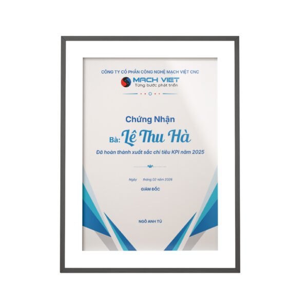 Thiết kế chứng nhận, bằng khen mẫu xanh ít họa tiết